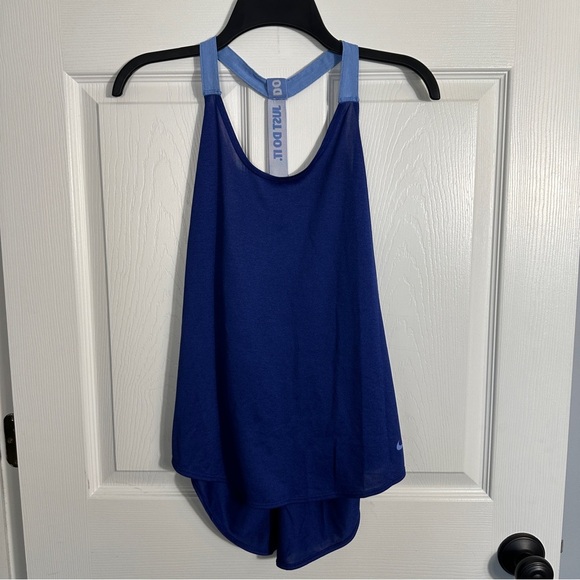 Nike women's Elastica loose fit running/fitness tank, size M, navy, summer - Picture 1 of 7